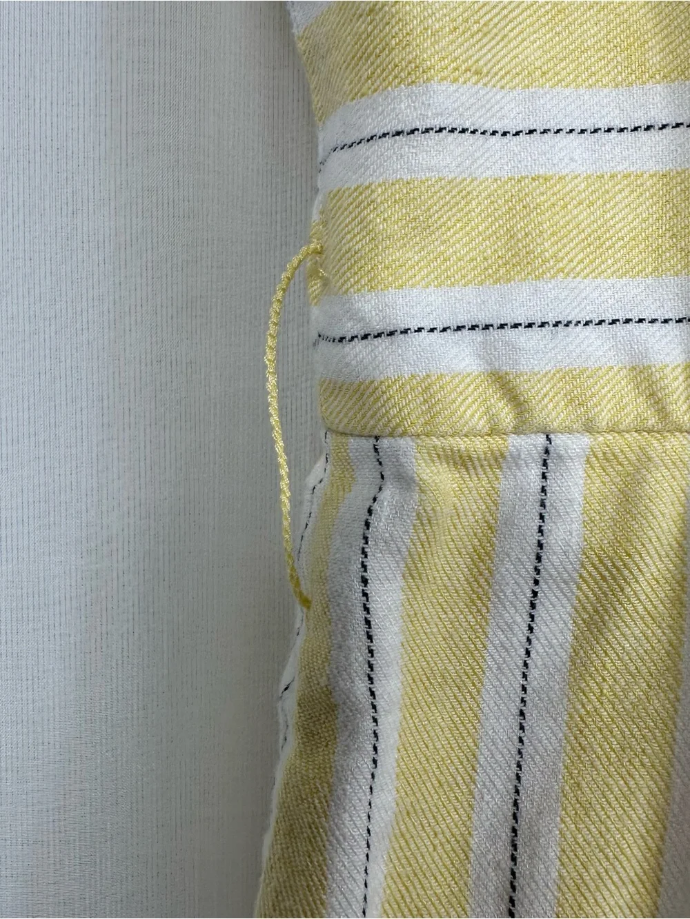 Banana Republic Linen Blend Wide Leg Cropped Jumpsuit 4P Petite Yellow Striped